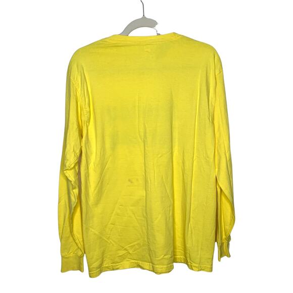 3/$20  UPCYCLED HANES SUNDAY FUNDAY long sleeve graphic print t-shirt SZ M - Picture 2 of 5